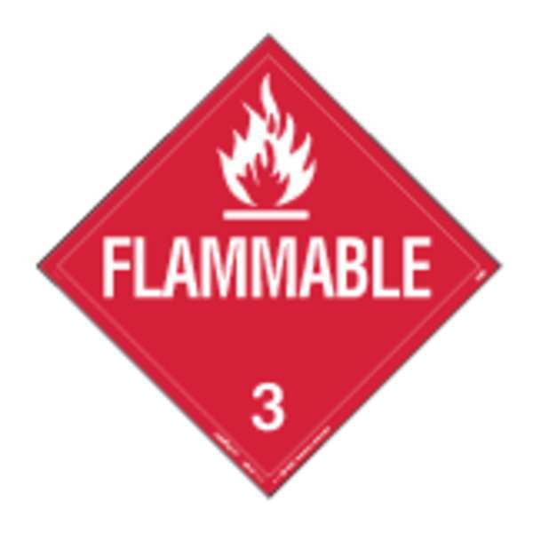 Labelmaster Flam Liquid Placard, 10-3/4inx10-3/4in 35ZL66