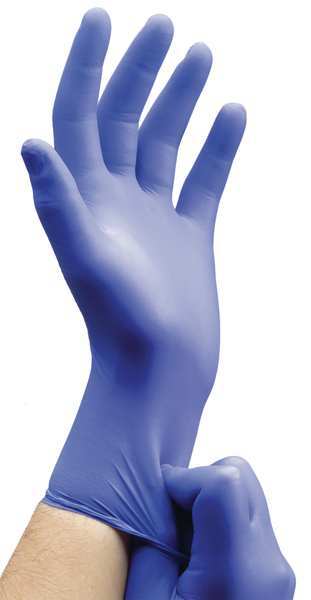 Ansell N21, Disposable Gloves, 4.7 mil Palm, Nitrile, Powder-Free, L, 100 PK, Blue N213