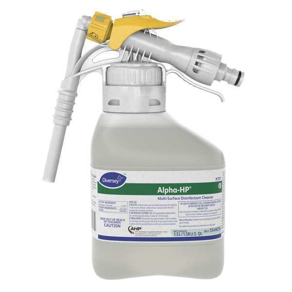 Diversey Foodservice Sanitizer Concentrate, 1.5L Hose End Connection Bottle, 2 PK 5549254