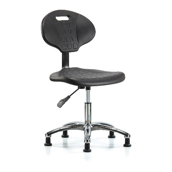 Blue Ridge Ergonomics Desk Chair, 17-1/2" to 22-1/2" Height, No Arms, Black; Blue BR-TPDHCH-CR-A0-RG