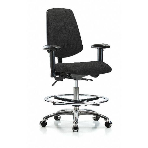 Blue Ridge Ergonomics Fab Med Bench Chair, Bk, CF, Cast, Blk, Caster Type: Rolling BR-FMBCH-MB-CR-T0-A1-CF-CC-F42