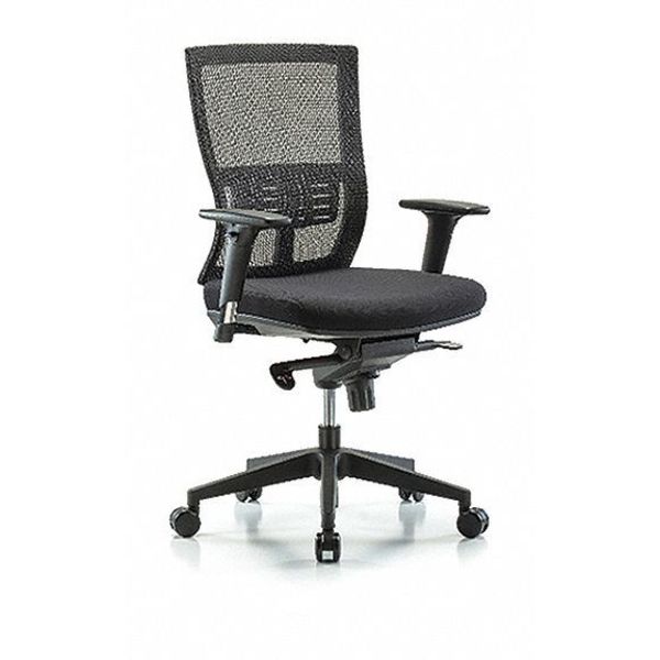 Blue Ridge Ergonomics Desk Chair, Mesh, 18-1/2" to 21-1/2" Height, Adjustable Arms, Black BR-MOD-MDHCH-RG-C2-A1-RC