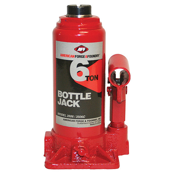 American Forge & Foundry Bottle Jack, 6 ton, Max Lift 16" H 3506
