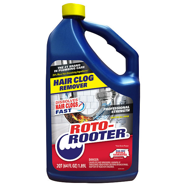 Roto Rooter Hair Clog Remover, Bottle, 64 oz, PK4 351405