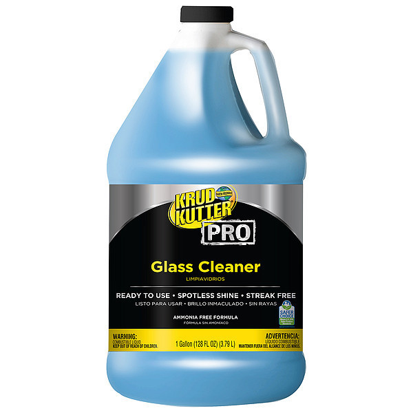 Krud Kutter Liquid Glass Cleaner, Blue, Mild, Bottle, 4 PK 352243