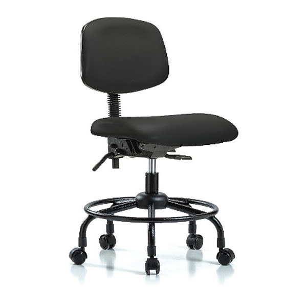 Blue Ridge Ergonomics Desk Chair, Vinyl, 21" to 26" Height, No Arms, Black BR-VDHCH-RT-T0-A0-RC-8540