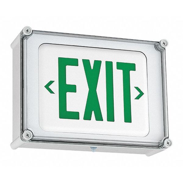 Dual-Lite LED, NEMA 4X, Exit Sign, Battery, Green, EVE4XGWE EVE4XGWE