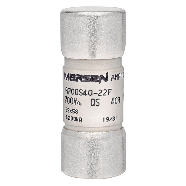 Mersen Semiconductor Fuse, A70QS-22F Series, 40A, Fast-Acting, 690V AC, Cylindrical A70QS40-22F
