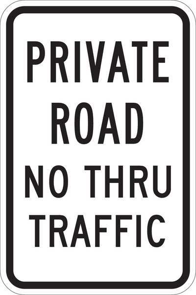 Lyle Private Drive & Road Traffic Sign, 18 in H, 12 in W, Aluminum, Vertical Rectangle, T1-1019-HI_12x18 T1-1019-HI_12x18