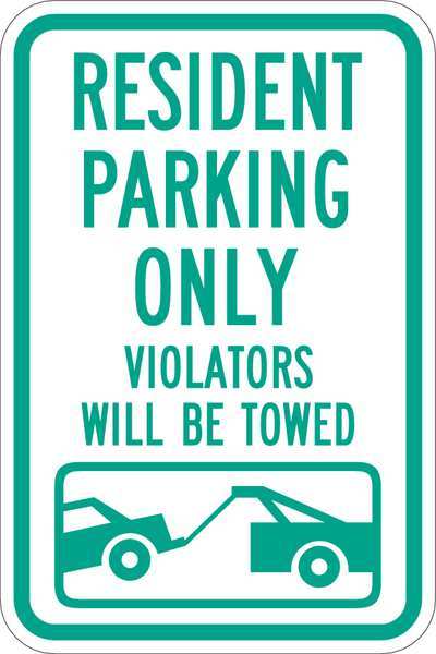 Lyle Resident Parking Sign, 18" x 12, T1-1034-EG_12x18 T1-1034-EG_12x18