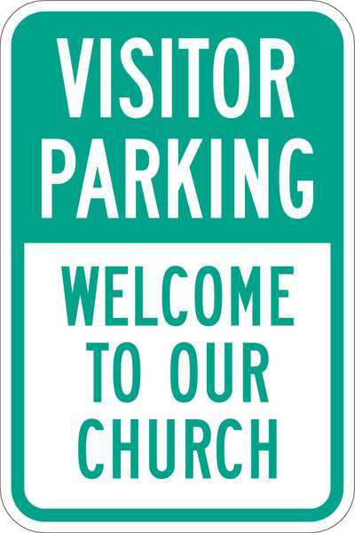 Lyle Church Parking Sign, 18" x 12, T1-1042-EG_12x18 T1-1042-EG_12x18
