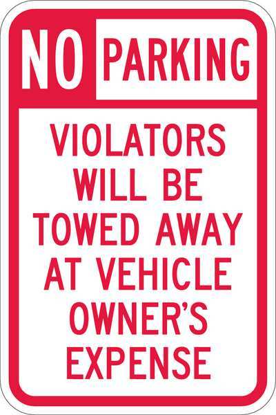 Lyle Tow Zone No Parking Sign, 18" x 12, T1-1061-EG_12x18 T1-1061-EG_12x18