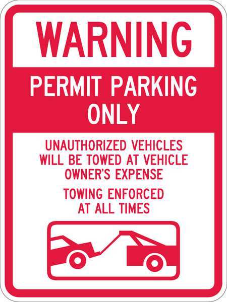 Lyle Permit Parking Sign, 24" x 18, T1-1065-HI_18x24 T1-1065-HI_18x24