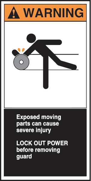 Accuform CEMA Label, 6 in Height, 3 in Width, Vinyl, Vertical Rectangle, English LECN374