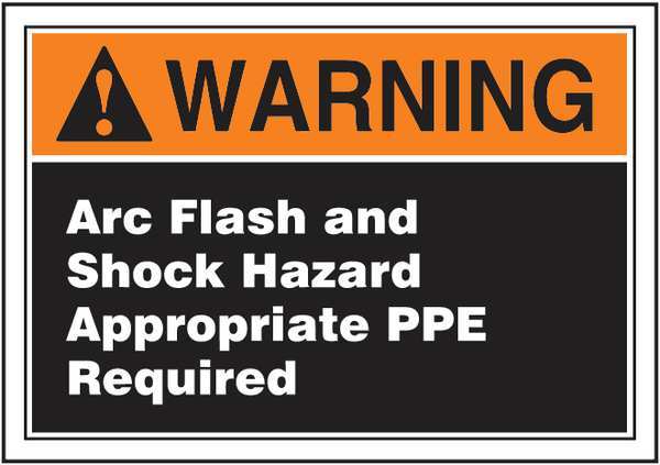 Accuform Label, 3-1/2x5, Warning Arc Flash and, LELC376 LELC376