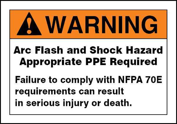 Accuform Label, Arc Flash, 7x10, Warning Arc Flash LELC312