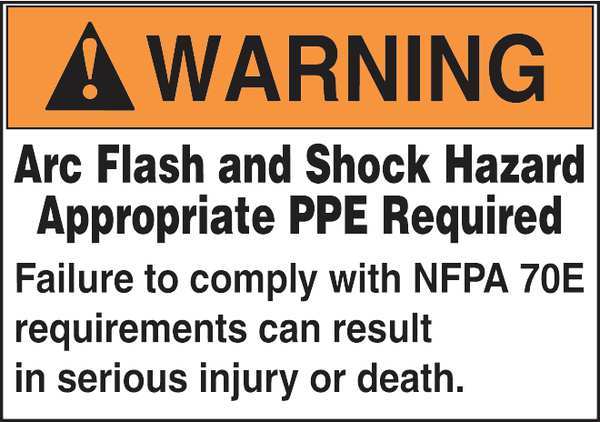 Accuform Warning Label, Arc Flash, 3-1/2x5 in, Adhesive Paper, 100/RL, LRLE308 LRLE308