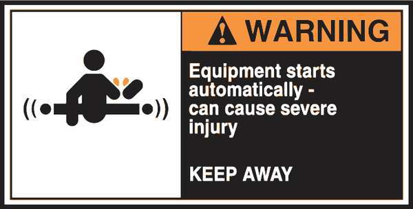 Accuform Label, CEMA, 2-1/2x5, Warning Equipment, PK5 LECN362