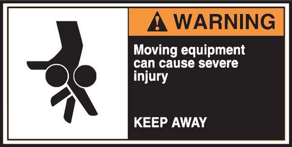 Accuform CEMA Label, 2 1/2 in Height, 5 in Width, Vinyl, Horizontal Rectangle, English LECN364