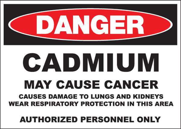 Zing Danger Sign, 10x14 In, R and BK/WHT, ENG 2660A