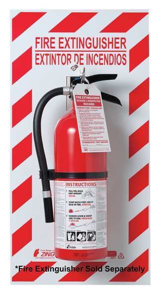 Zing Fire Extinguisher Back Plate, 29 in Height, 13 in Width, Glow-In-The-Dark Plastic 2671