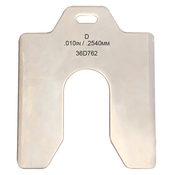 Zoro Select Slotted Shim 5 x 5" x 0.010", Pk20 36D762