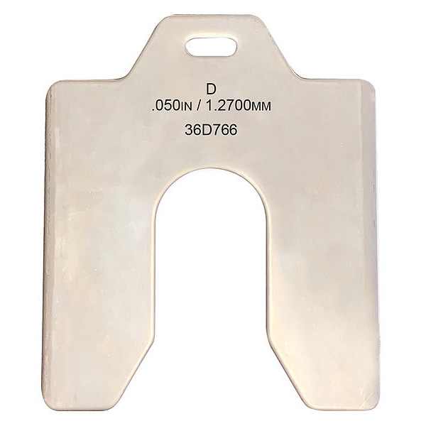 Zoro Select Slotted Shim 5 x 5" x 0.050", Pk10 36D766