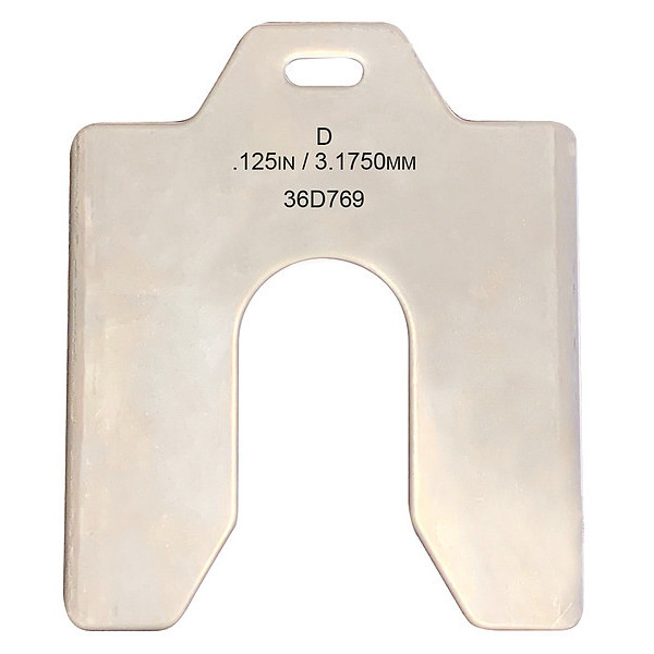 Zoro Select Slotted Shim 5 x 5" x 0.125", Pk5 36D769