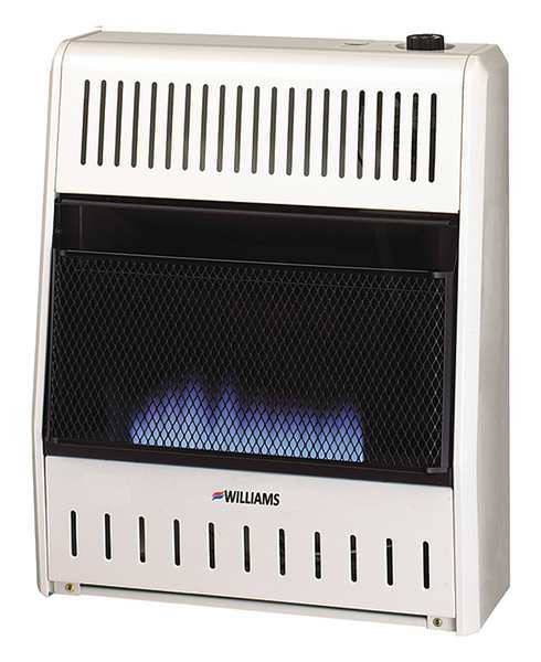 Williams Comfort Products Blue Flame Vent Free Gas Heater, NG, LP, 20000 BtuH, 19-1/4" Wx 8" L 2096513.9