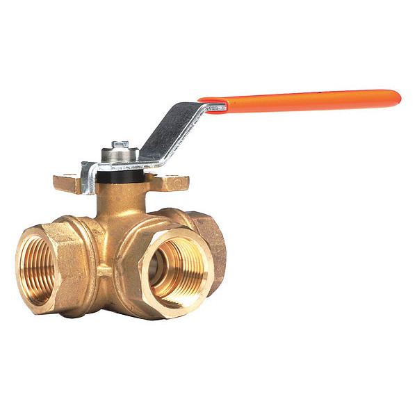 Dynaquip Controls 1" Brass Diverter Port Ball Valve 3-Way VYHG.AU 1