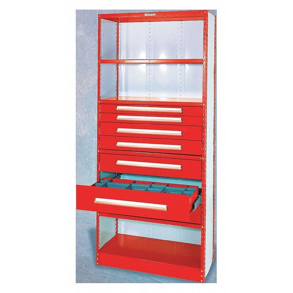 Equipto Metal Shelving Unit, 18"D x 36"W x 84"H, 3 Shelves, Steel 4208DN-GY