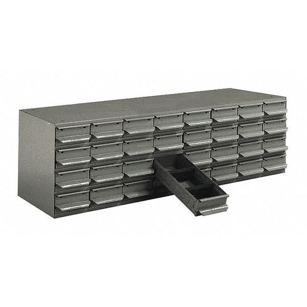 Equipto Compartment Organizer with 32 Drawers, 34-1/8 in W x 10-5/8 in H x 33-GY
