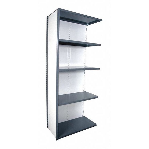 Equipto Metal Shelving, 18"D x 36"W x 84"H, 5 Shelves, Steel 673-5A-GY