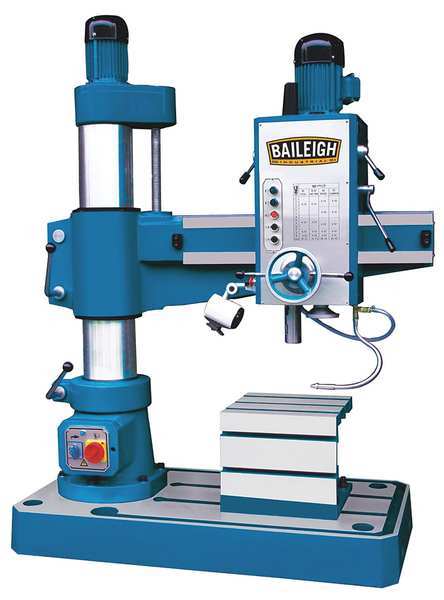 Baileigh Industrial Radial Floor Drill Press, Geared Head Drive, 4 hp, 220 V, 6 Speed RD-1000M