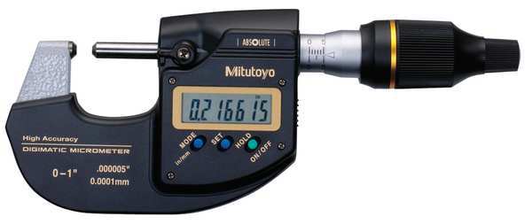 Mitutoyo Outside Micrometer, 6.35mm Rod Dia. 293-130-10