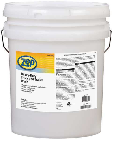 Zep 5 gal Truck And Trailer Wash Concentrate Pail, Light Amber, Concentrated 1045892
