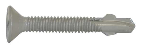 Teks Self-Drilling Screw, #12 x 1 5/8 in, Climaseal Steel Flat Head Phillips Drive, 250 PK 1552500