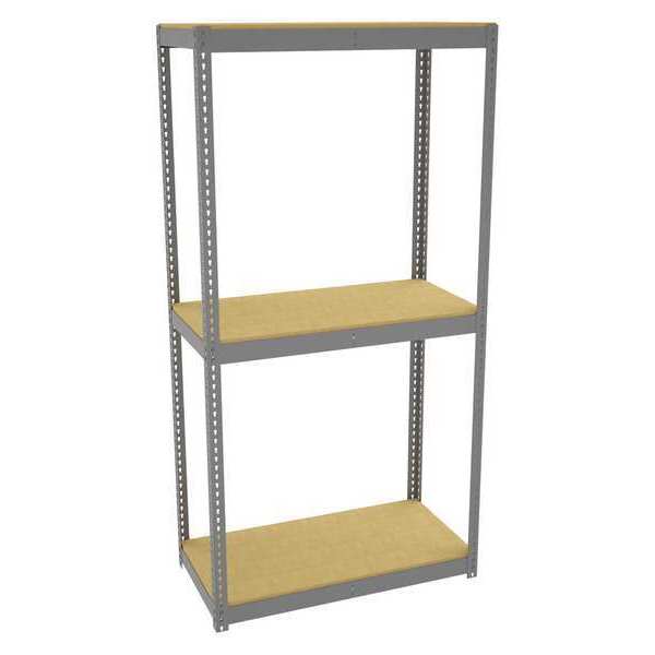 Tennsco Boltless Shelving Unit, 24-5/8"D x 48-5/8"W x 84"H, 3 Shelves, Steel ZLC7-4824S-3D