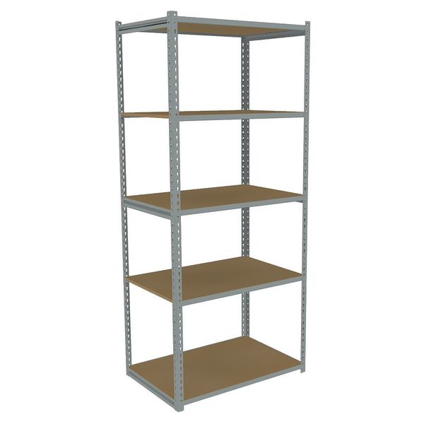 Tennsco Boltless Shelving Unit, 18"D x 36"W x 84"H, 5 Shelves, Carbon Steel ZA7-3618S-5D