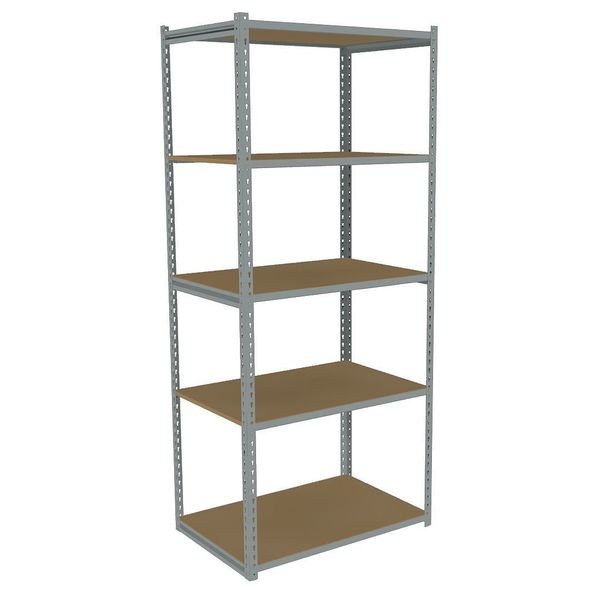 Tennsco Boltless Shelving Unit, 24"D x 36"W x 84"H, 5 Shelves, Carbon Steel ZA7-3624S-5D