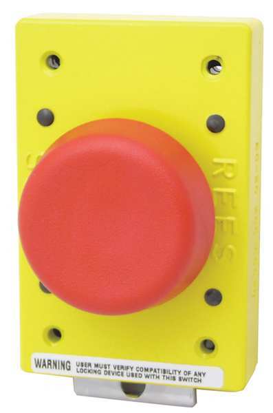 Rees Emergency Stop Push Button, 57 mm, 1NC/1NC, Red 02650-002
