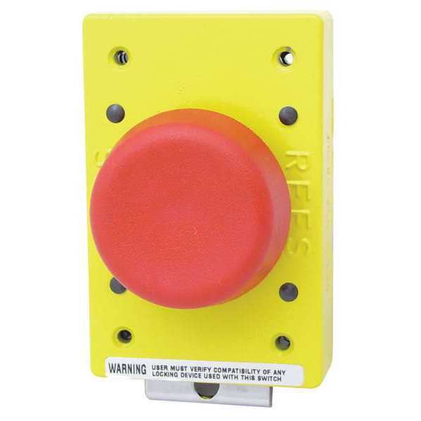 Rees Emergency Stop Push Button, 57 mm, 1NO/1NC, Red 02182-002