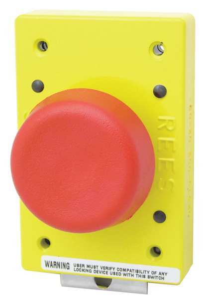 Rees Emergency Stop Push Button, 57 mm, 1NO/1NC, Red 02510-002