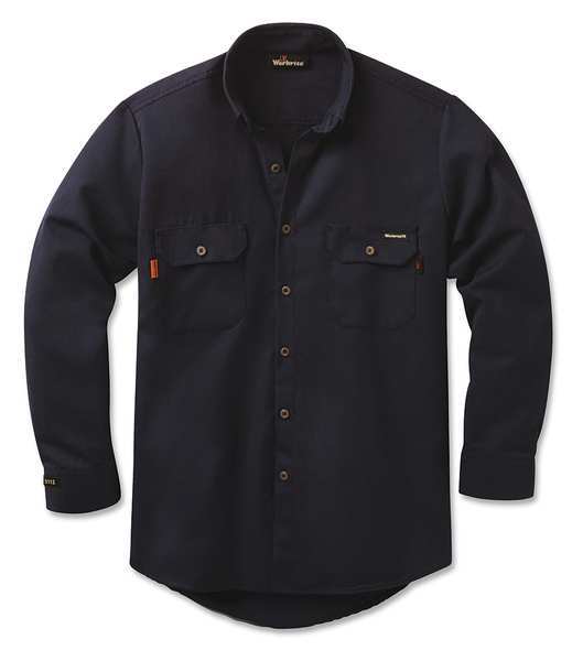 Workrite Fr Flame Resistant Collared Shirt, Navy, Nomex(R), L 2587NB LG 0L