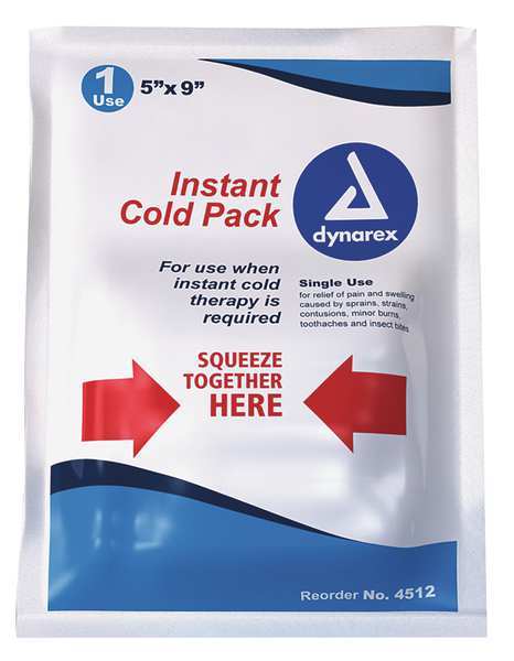 Dynarex Instant Cold Pack, White, 5inL x 9inW, PK24 4512