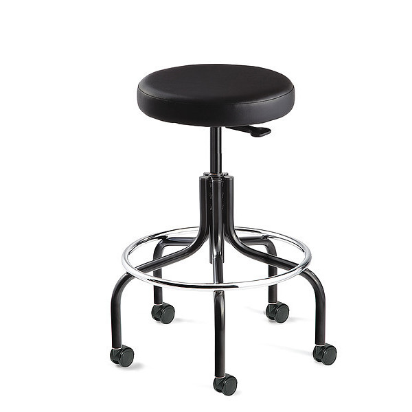 Bevco Black Vinyl Backless Stool, 25-30" Seat Height 3610-V-BK-CAD/5