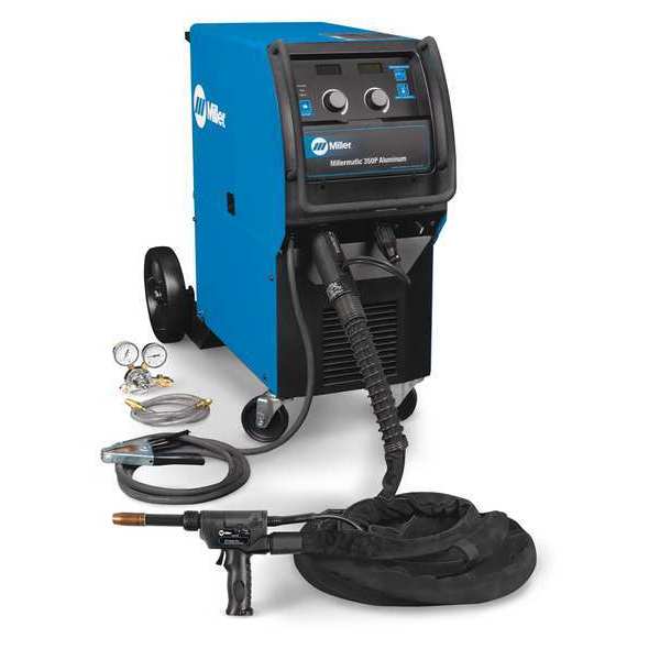 Miller Electric MIG Welder, Millermatic 350P Aluminum, Single; Three, 208/240/480V AC, 25 to 400A DC, 60 % 951453