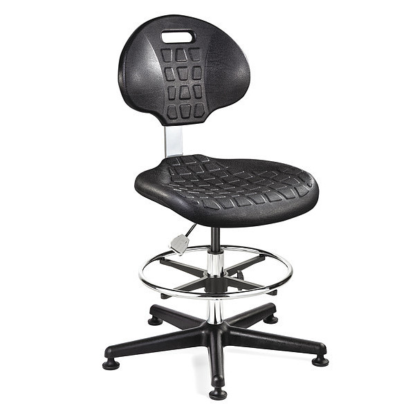 Bevco Poly Cleanroom Chair, Non-tilt, ISO 4, 19-27" St Ht. 7300C1-BLK