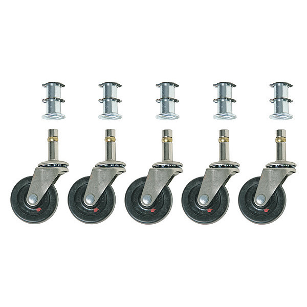 Bevco ESD Single Rubber Wheel Casters, PK5 CAR5-E