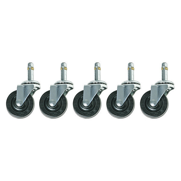 Bevco Single Rubber Wheel Casters, PK5, PK5 CAR5S